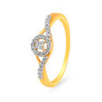 Spangled 18 Karat Yellow Gold And Diamond Finger Ring,,hi-res image number null