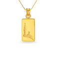Islamic Symbol Engraved Gold Pendant,,hi-res image number null