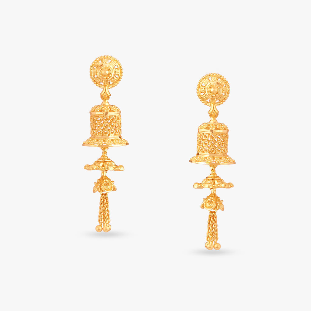 Designer gold jhumka images on sale