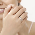 14 KT Yellow Gold Wave Diamond Eternity Ring,,hi-res image number null