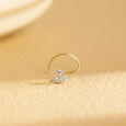 Stunning Three Stone Diamond Nose Pin,,hi-res image number null
