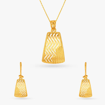 Clean Pendant and Earrings Set