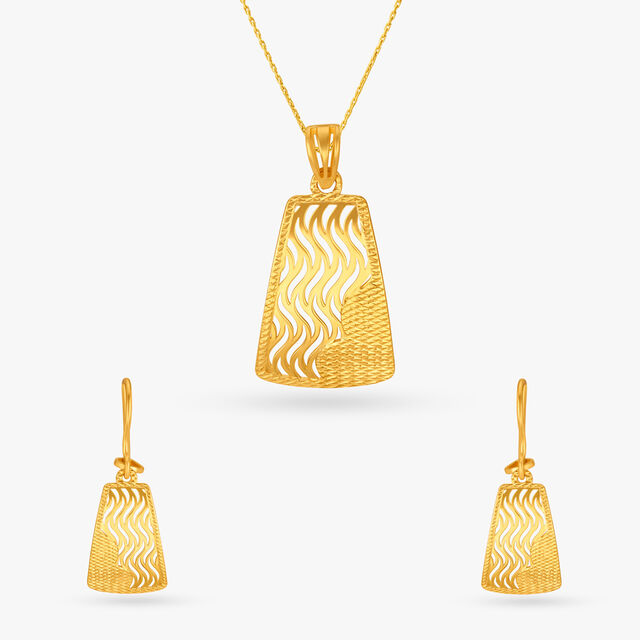 Clean Pendant and Earrings Set,,hi-res image number null