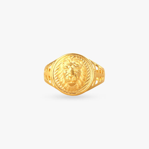 Majestic Roar Gold Ring for Men