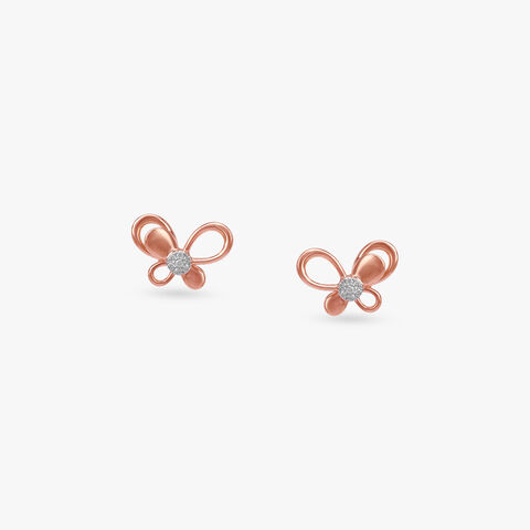 Twilight Wings Diamond Stud Earrings