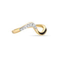 14 KT Yellow Gold Wavy Diamond Ring,,hi-res image number null