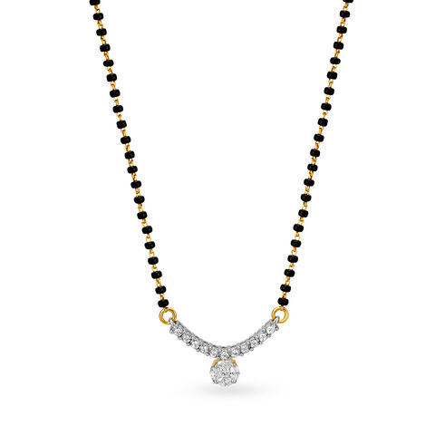 Marvellous Shimmering Diamond Mangalsutra in Yellow and White Gold