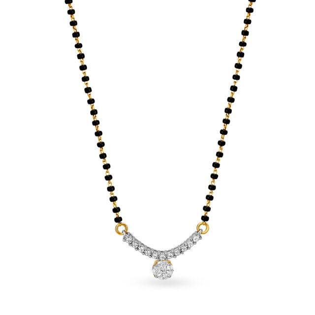 Marvellous Shimmering Diamond Mangalsutra in Yellow and White Gold,,hi-res image number null
