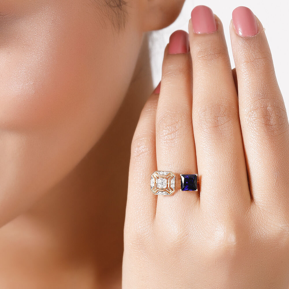 Tanishq blue shop sapphire ring