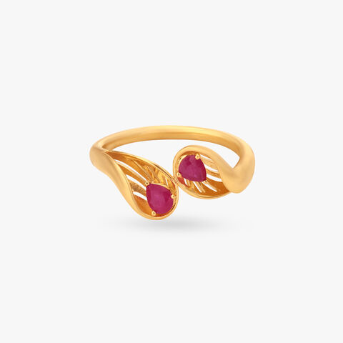 Twin Petal Gold Ring