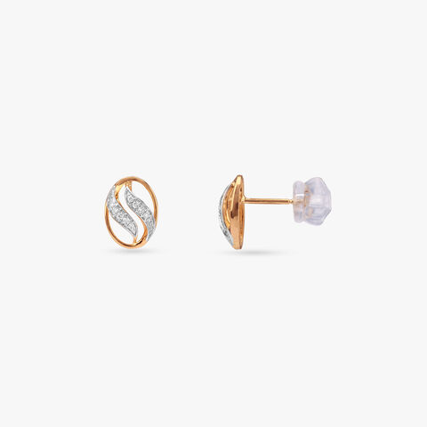 Twilight Swirl Diamond Stud Earrings