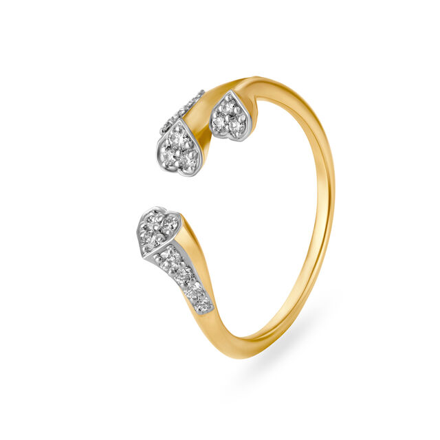 14KT Yellow Gold Little Hearts Finger Ring,,hi-res image number null