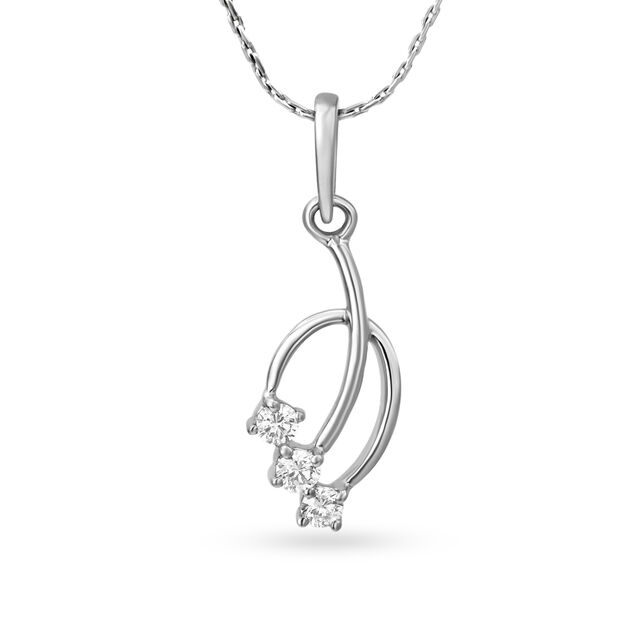 Whimsical 950 Pure Platinum And Diamond Trident Pendant,,hi-res image number null