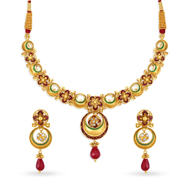 Captivating Gold Necklace Set,,hi-res image number null