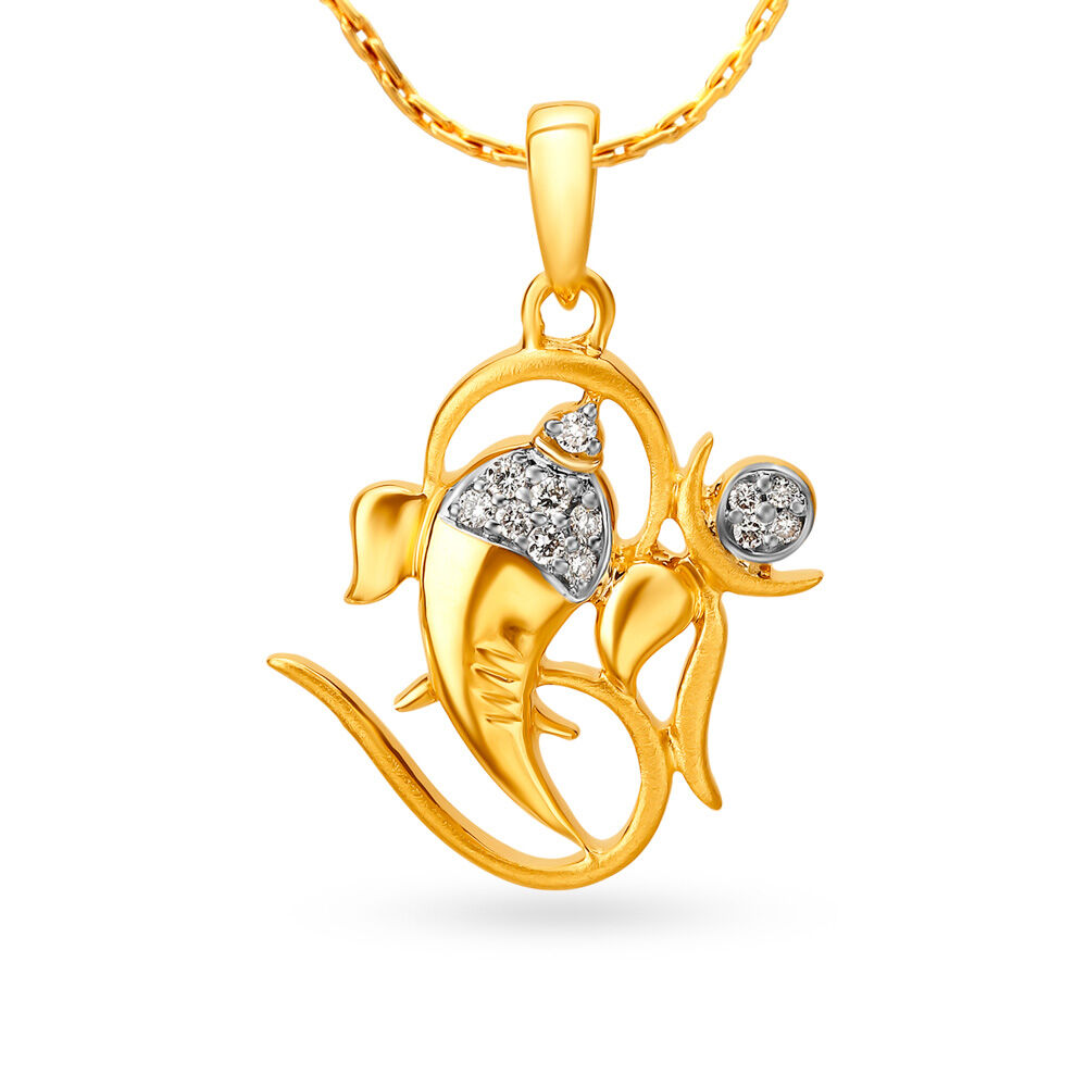 Gold ganesh pendant best sale tanishq online