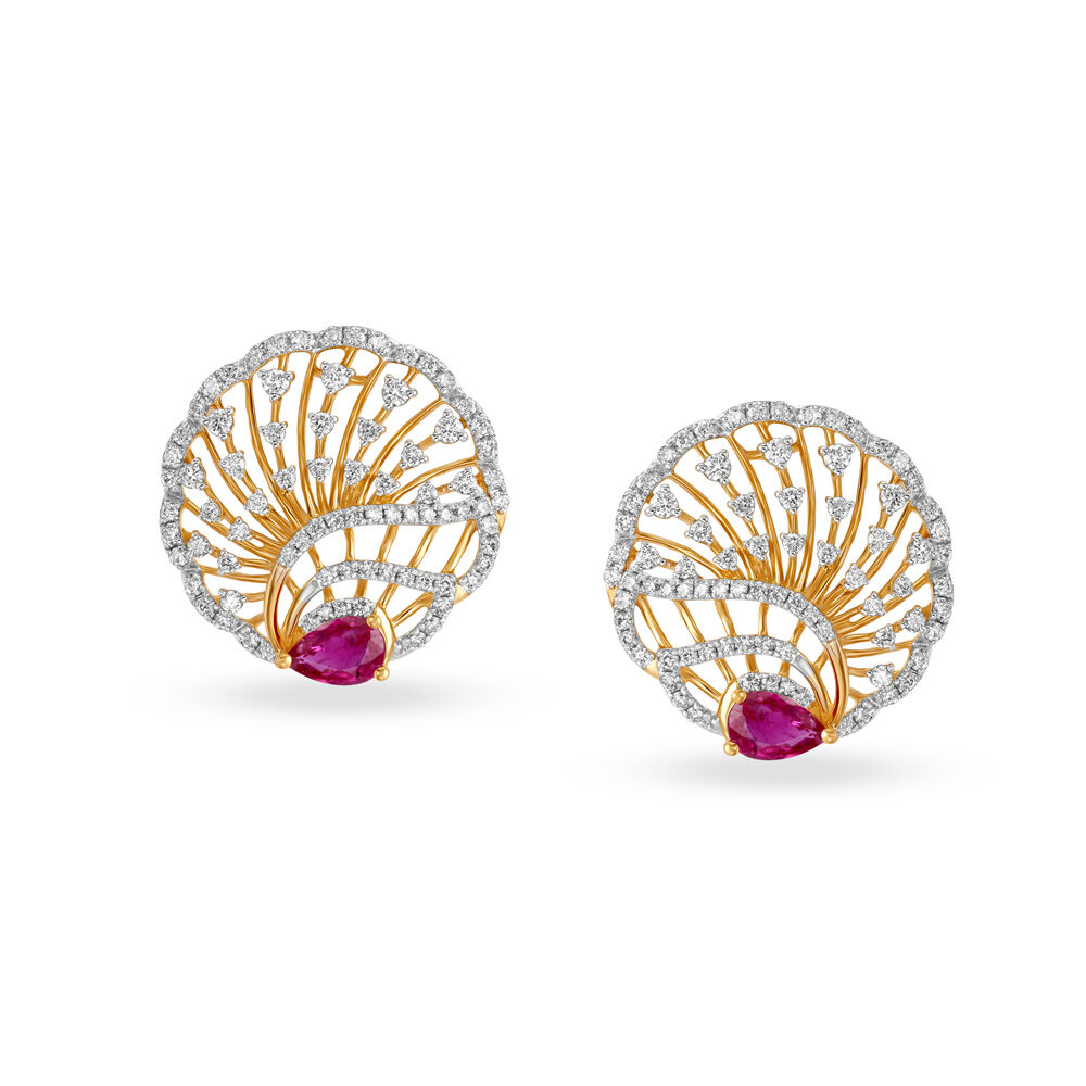 Tanishq ruby deals diamond earrings