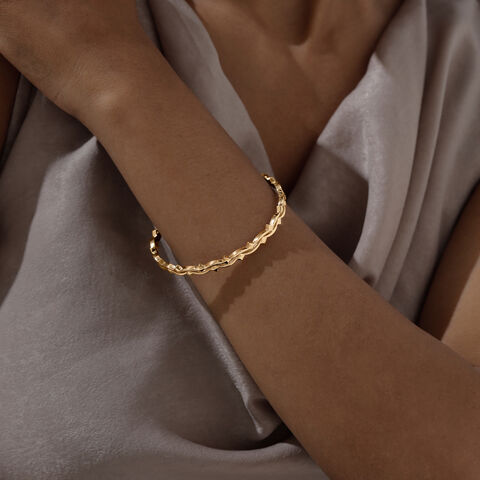Fluid Weave Gold Bangle