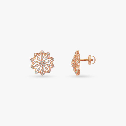 Blooming Halo Diamond Stud Earrings