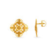 Captivating Floral Gold Stud Earrings,,hi-res image number null
