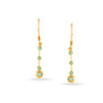 Sleek Emerald and Gold Hoop Earrings,,hi-res image number null