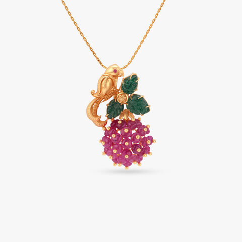 Blooming Grove Gold Pendant and Earrings Set