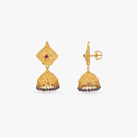 Vintage Glory Gold Jhumka Earrings