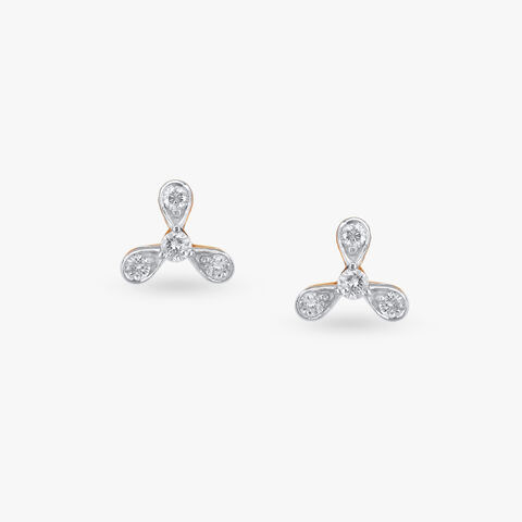 Twinkle Trio Diamond Stud Earrings for Kids