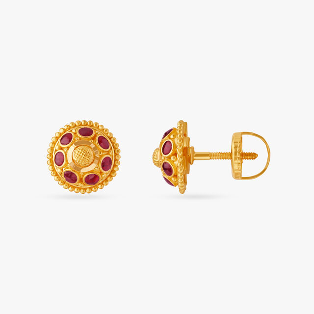 Floral Glam Stud Earrings,,hi-res image number null