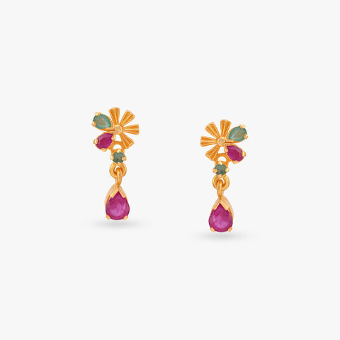 Floral Dewdrop Drop Earrings