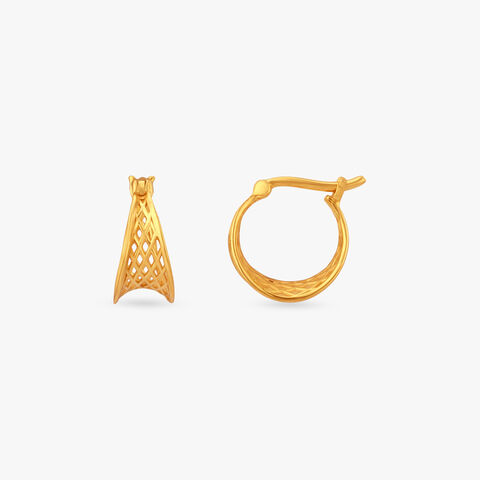 Artisan Mesh Gold Hoop Earrings
