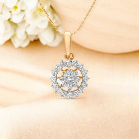 Floral Frame Diamond Pendant