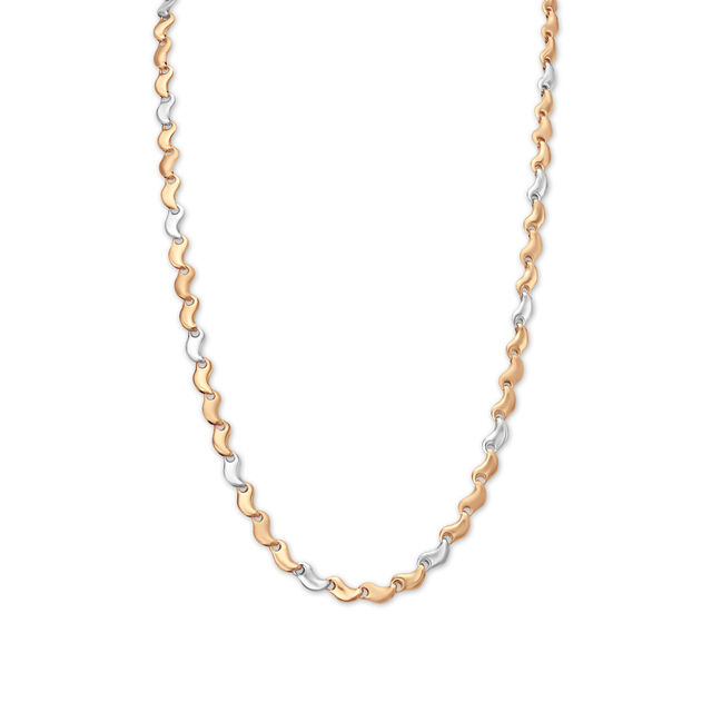 Wavy Link Dual Tone Gold Chain For Men,,hi-res image number null