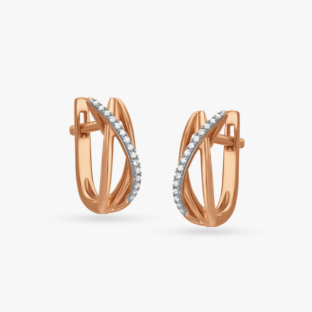 Subtle Opulence Diamond Hoop Earrings,,hi-res image number null