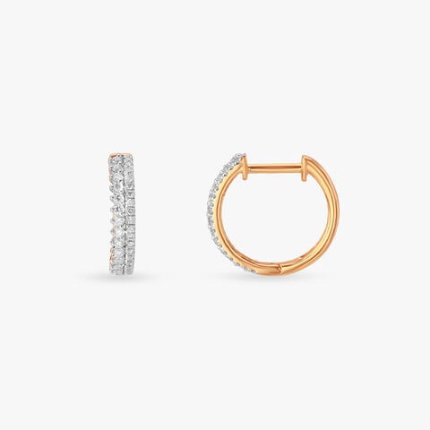 Scalloped Shine Diamond Hoop Earrings