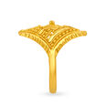 Intricate 22 Karat Yellow Gold  Floral Beaded Ring,,hi-res image number null