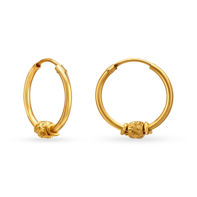Traditional Slender Gold Bali Hoop Earrings,,hi-res image number null