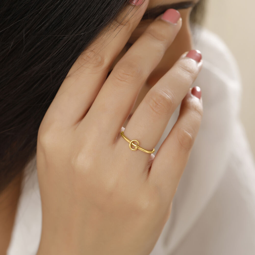 Gold ring with letter g on sale
