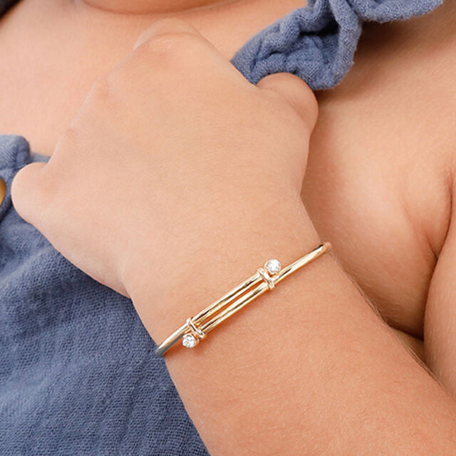 Mamma Mia 14 KT Yellow Gold Glow of Love  Bangle for Kids,,hi-res image number null