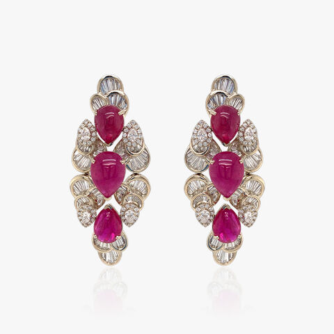 Scarlet Flow Diamond Drop Earrings