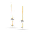 Enchanting Pearl Large Hoop Diamond Earrings,,hi-res image number null
