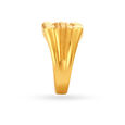 Carved Multiple Line Pattern Gold Finger Ring For Men,,hi-res image number null