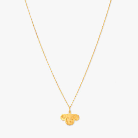 Shell Bloom Gold Pendant with Chain and Earrings Set for Kids