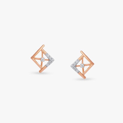 Vertex Glow Diamond Stud Earrings