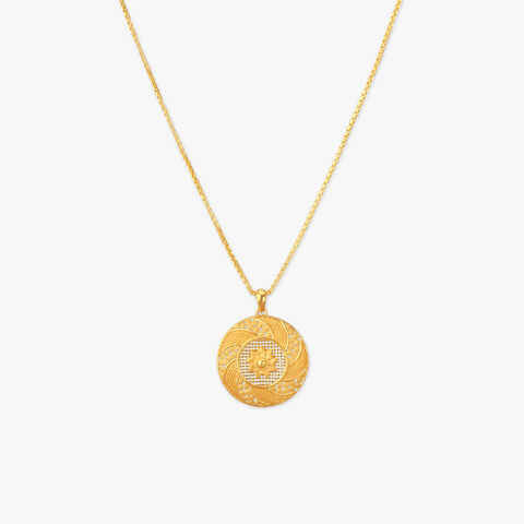 Spiral Glory Gold Pendant with Chain