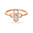 18KT Gold Studded Floral Ring,,hi-res image number null