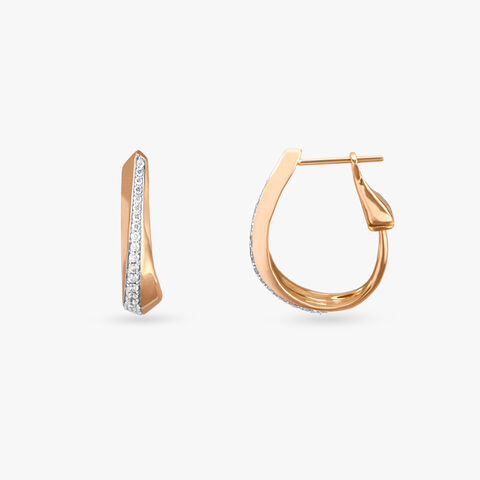 Chic Shine Diamond Hoop Earrings