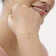 14 KT Yellow And White Double Layered Charm Chain Bracelet,,hi-res image number null
