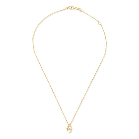 Aesthetic Dual Tone Pendant and Chain in Yellow and White Gold