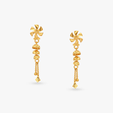 Twirl Glow Gold Drop Earrings
