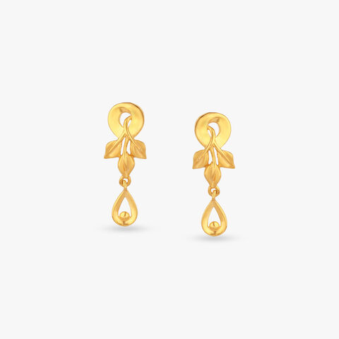 Vine Flow Gold Drop Earrings